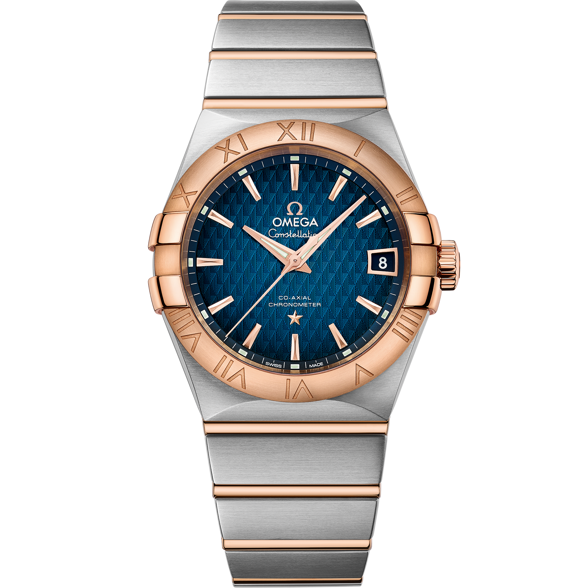 Omega Constellation 123.20.38.21.03.001 38 mm Steel & Red Gold Blue Dial Watch for Men