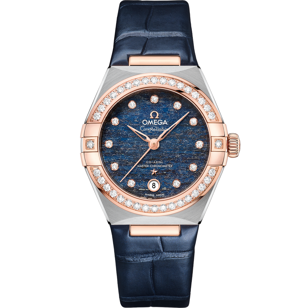 OMEGA Constellation 131.28.29.20.99.003, 29 mm steel & sedna™ gold with blue dial – front view