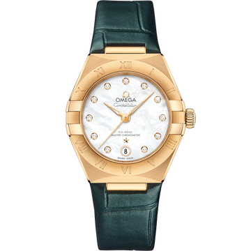 OMEGA Constellation 131.53.29.20.55.001, 29 mm yellow gold with mother-of-pearl dial – front view