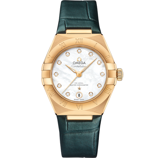 OMEGA Constellation 131.53.29.20.55.001, 29 mm yellow gold with mother-of-pearl dial – front view