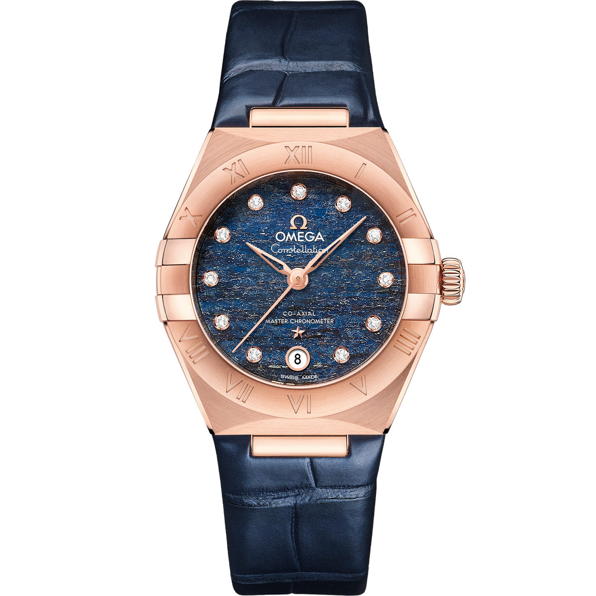 OMEGA Constellation 131.53.29.20.99.001, 29 mm sedna™ gold with blue dial – front view