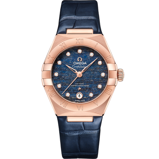 OMEGA Constellation 131.53.29.20.99.001, 29 mm sedna™ gold with blue dial – front view