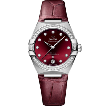 OMEGA Constellation 131.18.36.20.61.001, 36 mm steel with red dial – front view