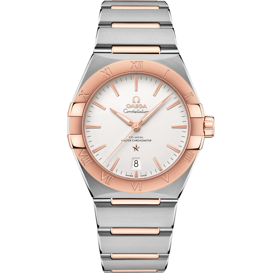OMEGA Constellation 131.20.39.20.02.001, 39 mm steel & sedna™ gold with silver dial – front view