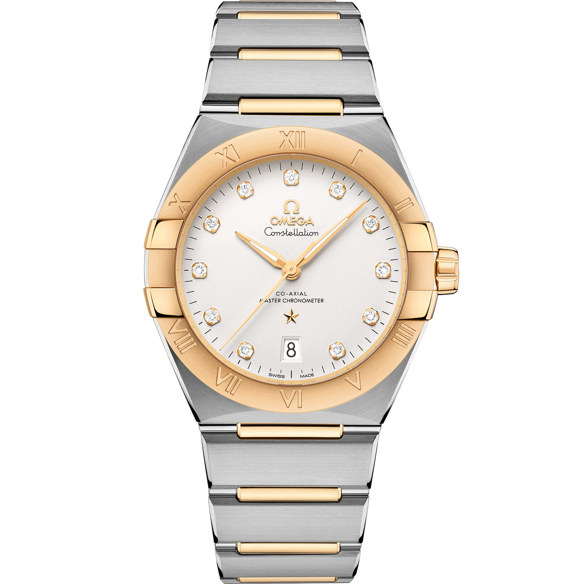 OMEGA Constellation 131.20.39.20.52.002, 39 mm steel & yellow gold with silver dial – front view