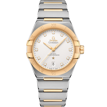 OMEGA Constellation 131.20.39.20.52.002, 39 mm steel & yellow gold with silver dial – front view