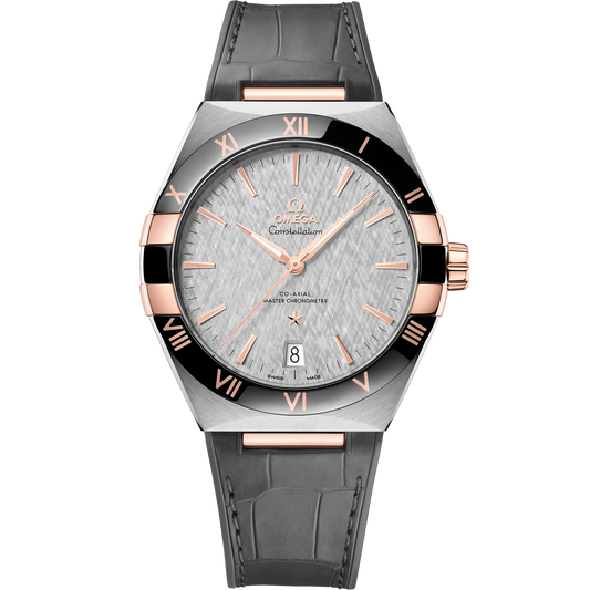 OMEGA Constellation 131.23.41.21.06.001, 41 mm steel & sedna™ gold with grey dial – front view