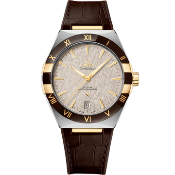 OMEGA Constellation 131.23.41.21.06.002, 41 mm steel & yellow gold with grey dial – front view