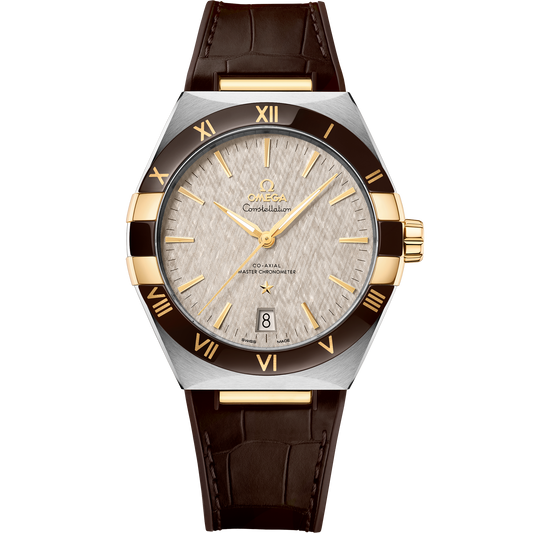 OMEGA Constellation 131.23.41.21.06.002, 41 mm steel & yellow gold with grey dial – front view
