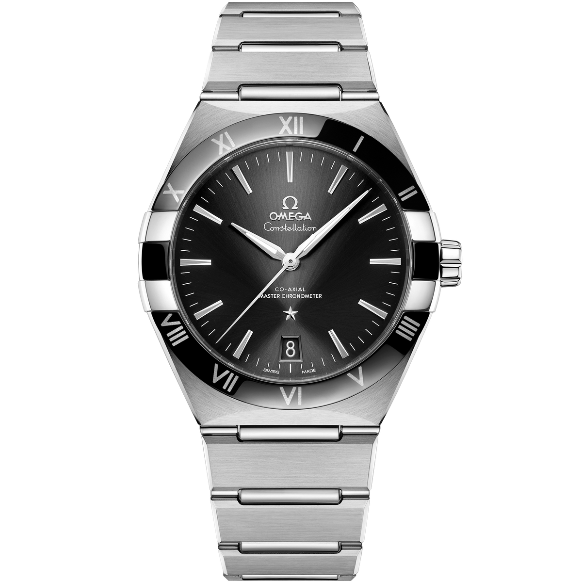 OMEGA Constellation 131.30.41.21.01.001, 41 mm steel with black dial – front view