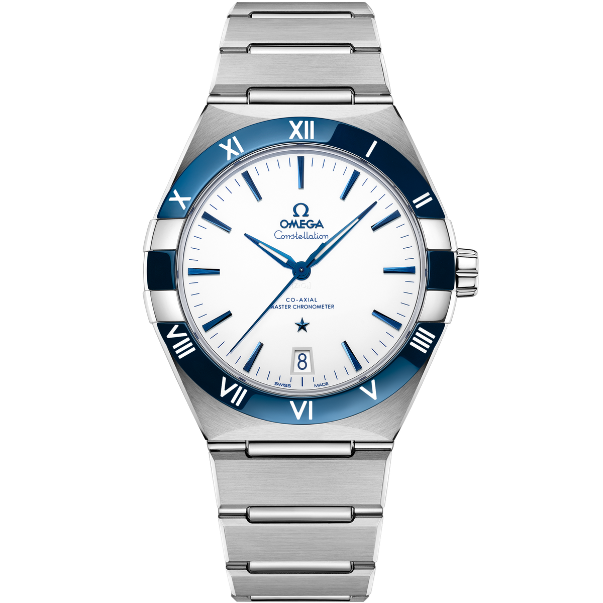 OMEGA Constellation 131.30.41.21.04.001, 41 mm steel with white dial – front view