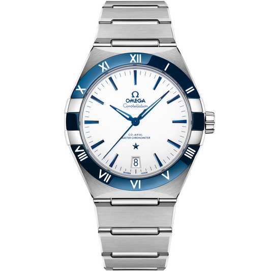 OMEGA Constellation 131.30.41.21.04.001, 41 mm steel with white dial – front view