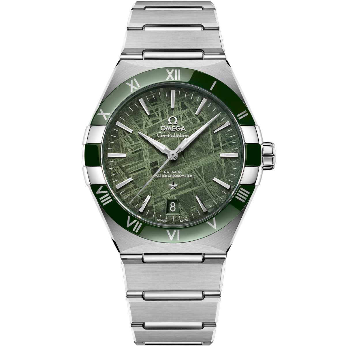 OMEGA Constellation Meteorite 131.30.41.21.99.002, 41 mm steel with green dial – front view