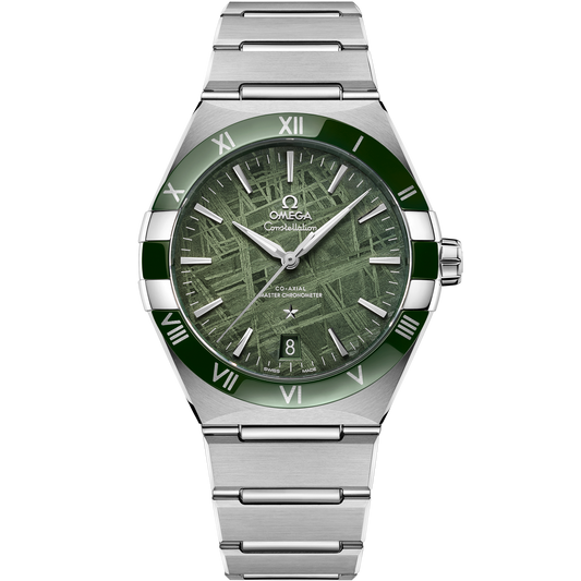 OMEGA Constellation Meteorite 131.30.41.21.99.002, 41 mm steel with green dial – front view