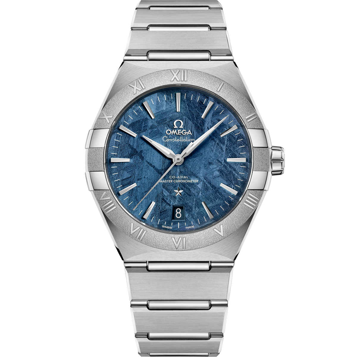 OMEGA Constellation Meteorite 131.30.41.21.99.003, 41 mm steel with blue dial – front view