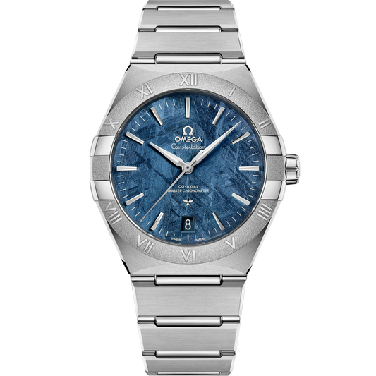 OMEGA Constellation Meteorite 131.30.41.21.99.003, 41 mm steel with blue dial – front view