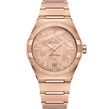 OMEGA Constellation Meteorite 131.50.41.21.99.002, 41 mm sedna™ gold with pink dial – front view