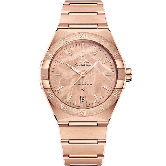 OMEGA Constellation Meteorite 131.50.41.21.99.002, 41 mm sedna™ gold with pink dial – front view