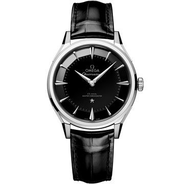 OMEGA Constellation Observatory 140.13.39.21.01.001, 39.4 mm o-megasteel with black dial – front view