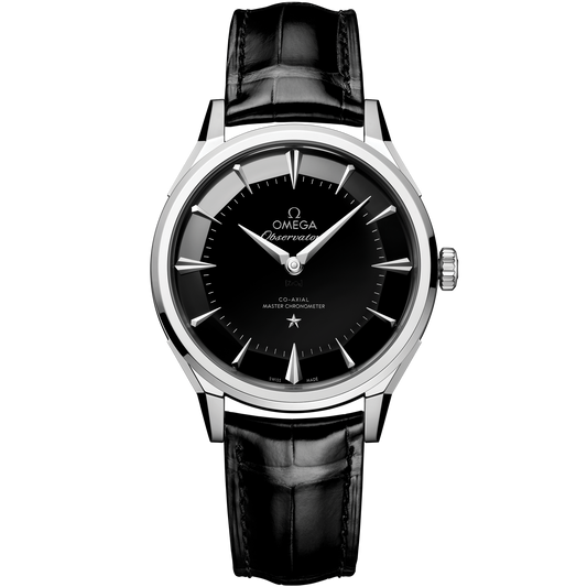 OMEGA Constellation Observatory 140.13.39.21.01.001, 39.4 mm o-megasteel with black dial – front view