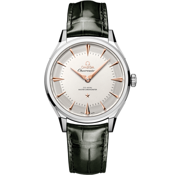 OMEGA Constellation Observatory 140.13.39.21.02.001, 39.4 mm o-megasteel with silver dial – front view