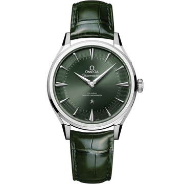 OMEGA Constellation Observatory 140.13.39.21.10.001, 39.4 mm o-megasteel with green dial – front view
