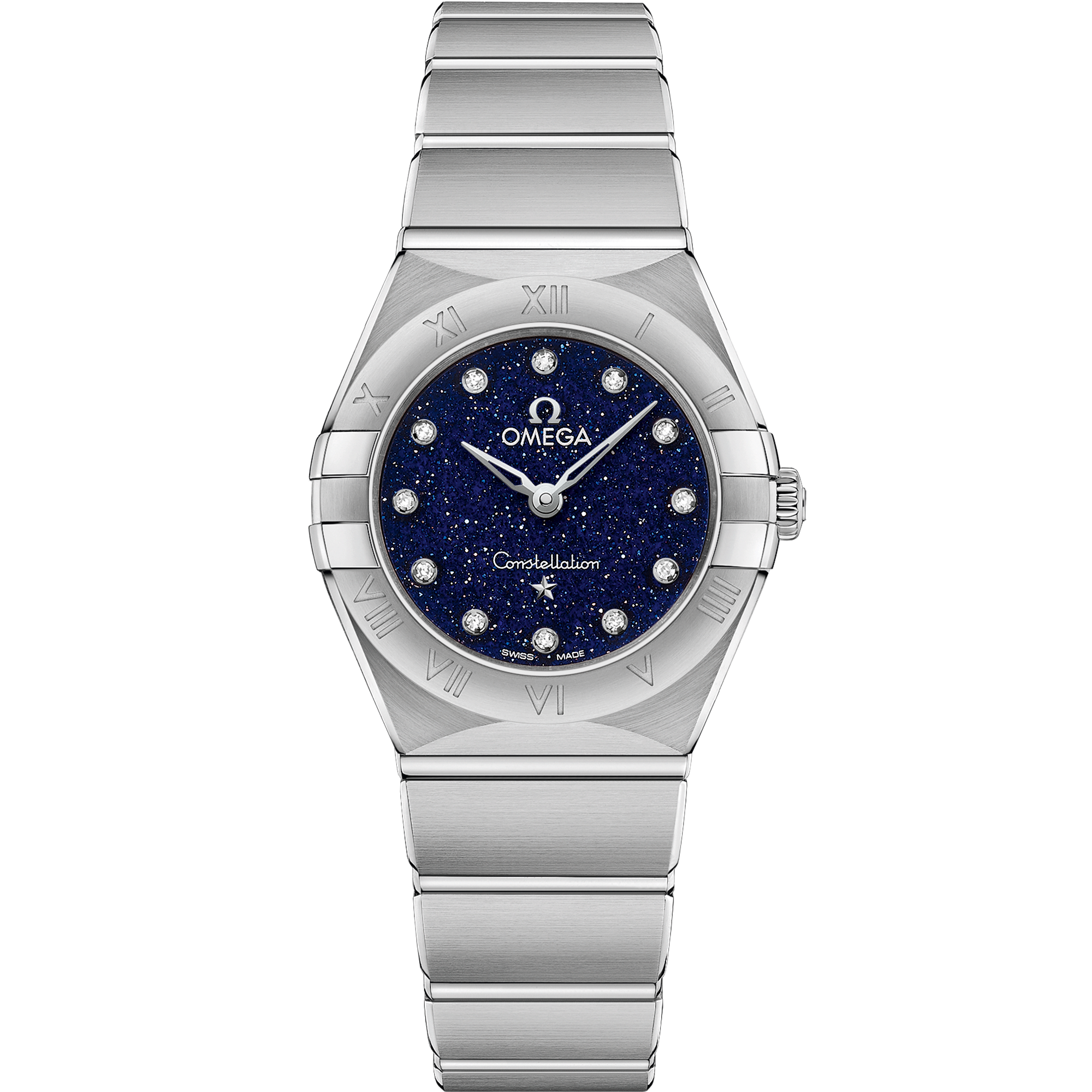 Omega Constellation Quartz 131.10.25.60.53.001 25 mm Steel Blue Dial Diamond Watch for Women