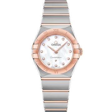 OMEGA Constellation Quartz 131.20.25.60.55.001, 25 mm steel & sedna™ gold with mother-of-pearl dial – front view