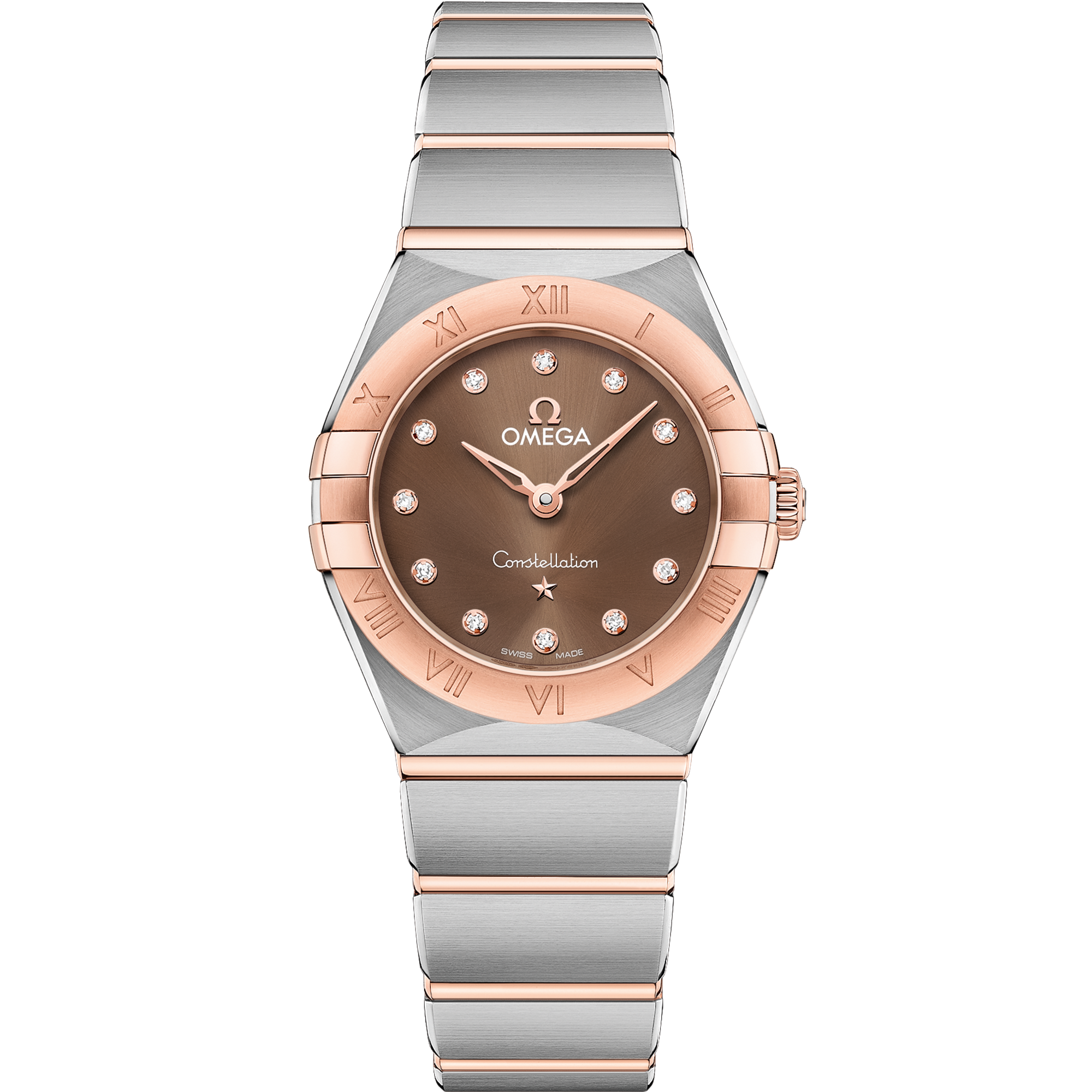 Omega Constellation Quartz 131.20.25.60.63.001 25 mm Steel & Sedna™ Gold Brown Dial Watch for Women