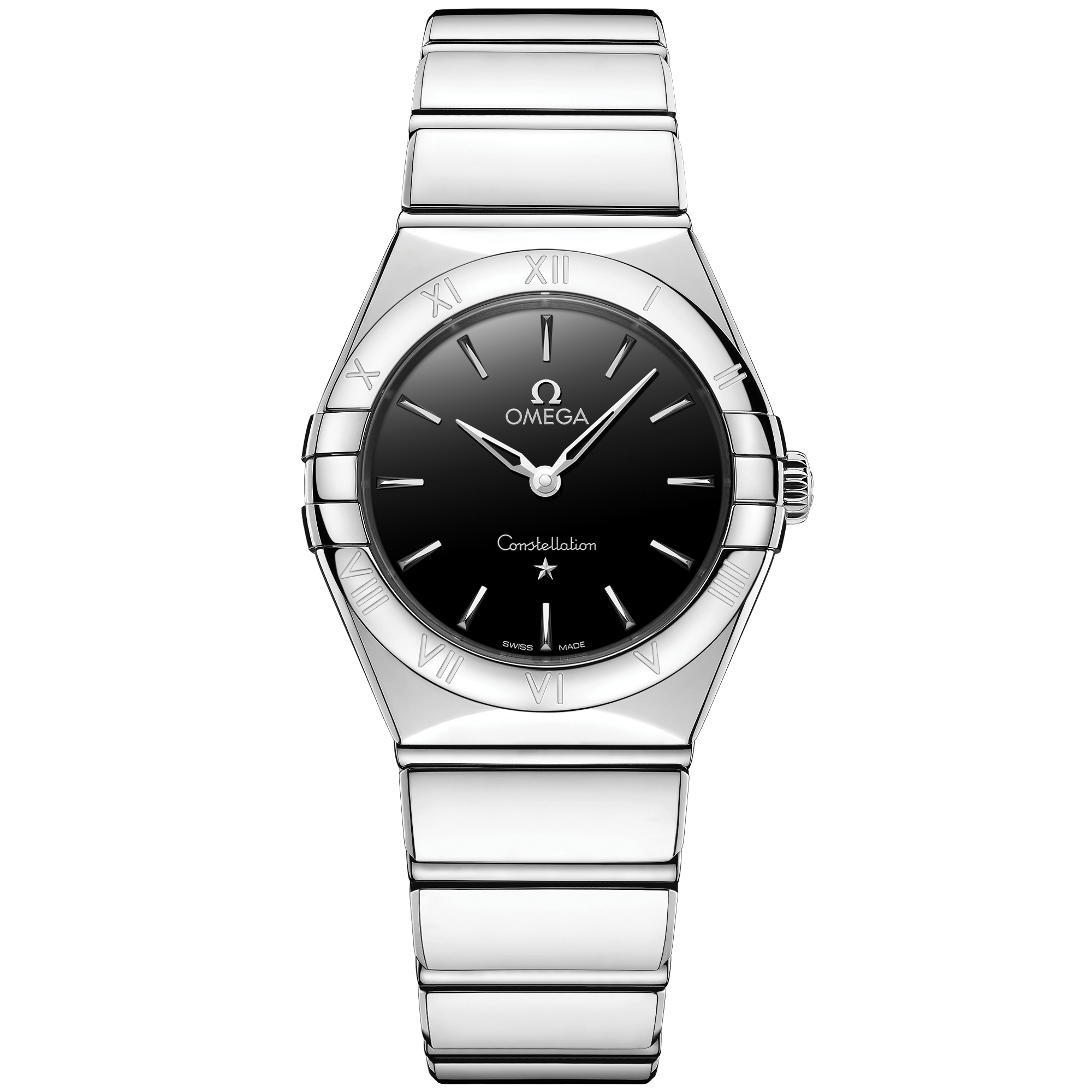Omega Constellation Quartz 131.10.28.60.01.001 28 mm Steel Black Dial Watch for Women