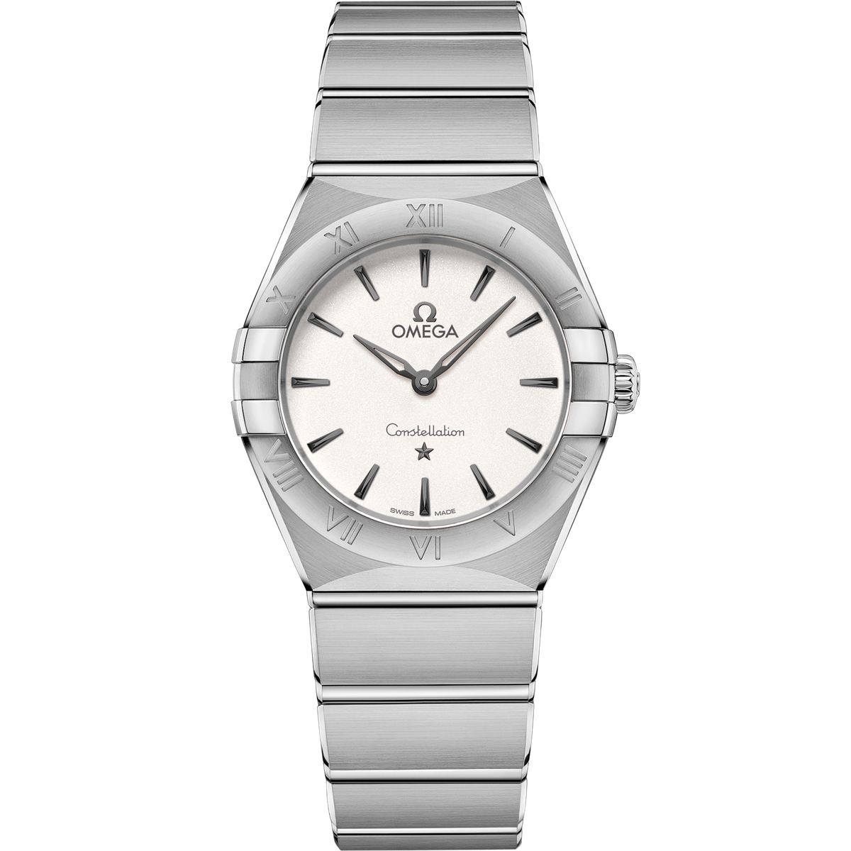 OMEGA Constellation Quartz 131.10.28.60.02.001, 28 mm steel with silver dial – front view