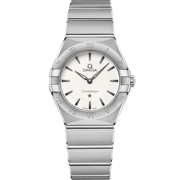 OMEGA Constellation Quartz 131.10.28.60.02.001, 28 mm steel with silver dial – front view