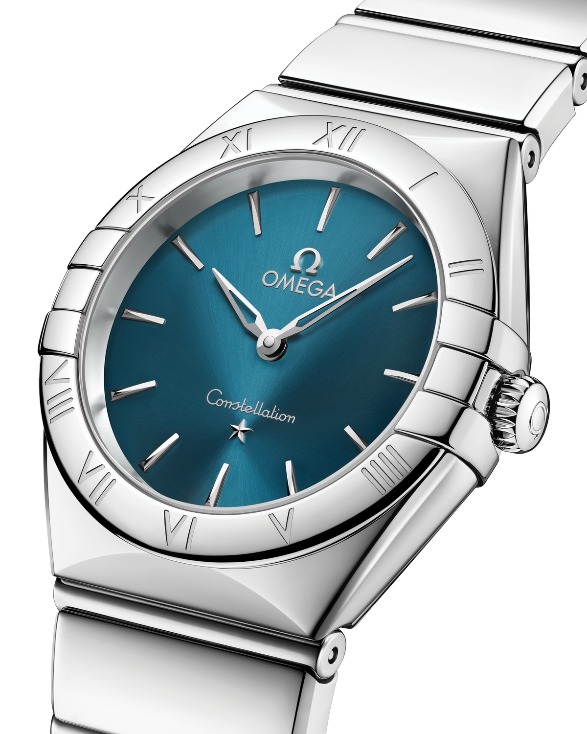 OMEGA Constellation Quartz 131.10.28.60.03.002, 28 mm steel with peacock blue dial – official gallery image 5