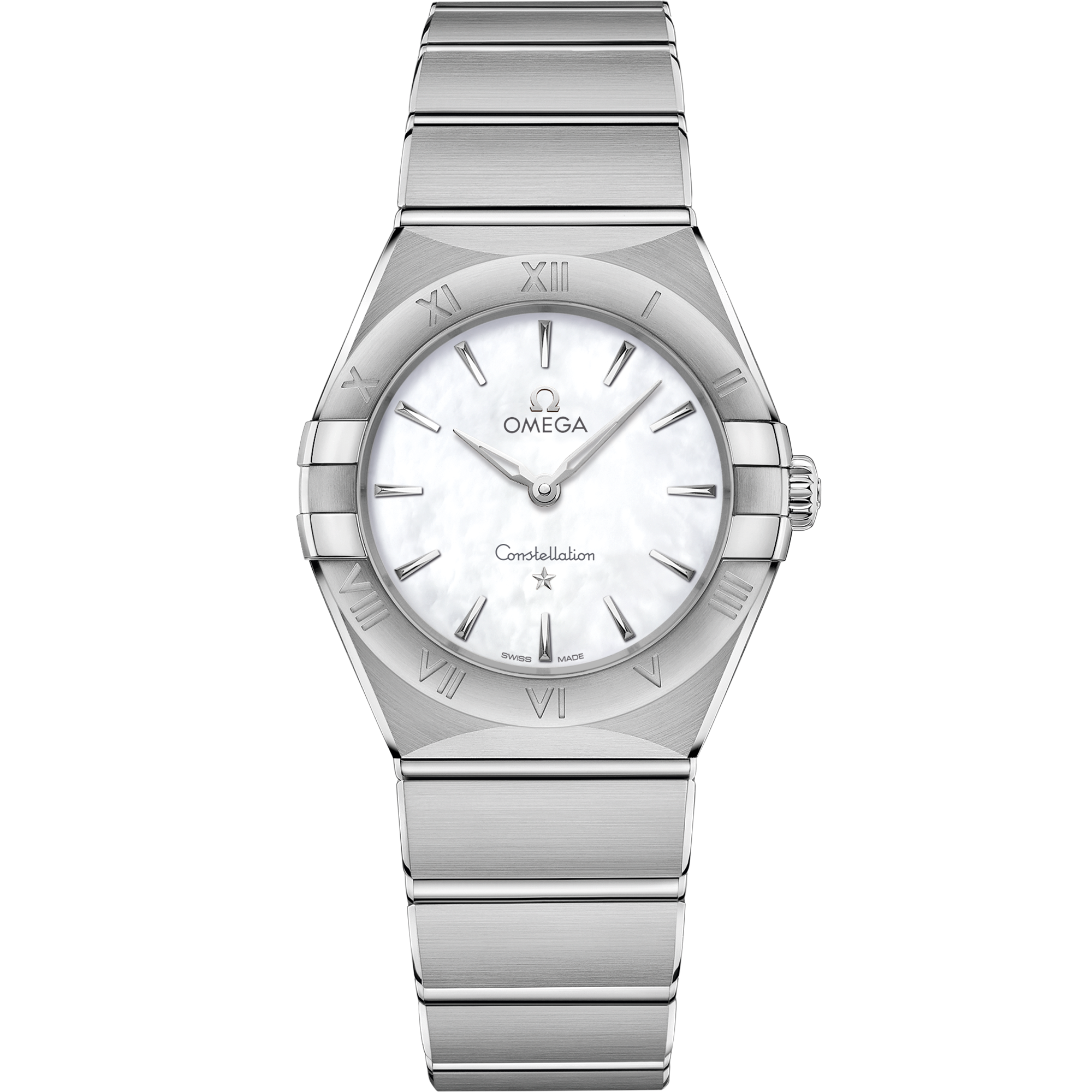 Omega Constellation Quartz 131.10.28.60.05.001 28 mm Steel Mother-of-Pearl Dial Watch for Women