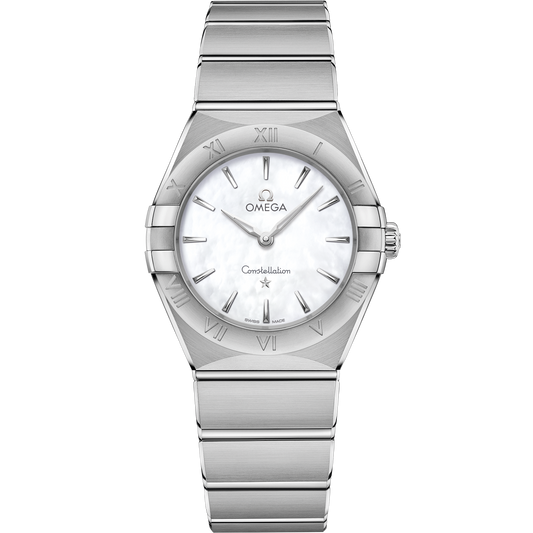 OMEGA Constellation Quartz 131.10.28.60.05.001, 28 mm steel with mother-of-pearl dial – front view