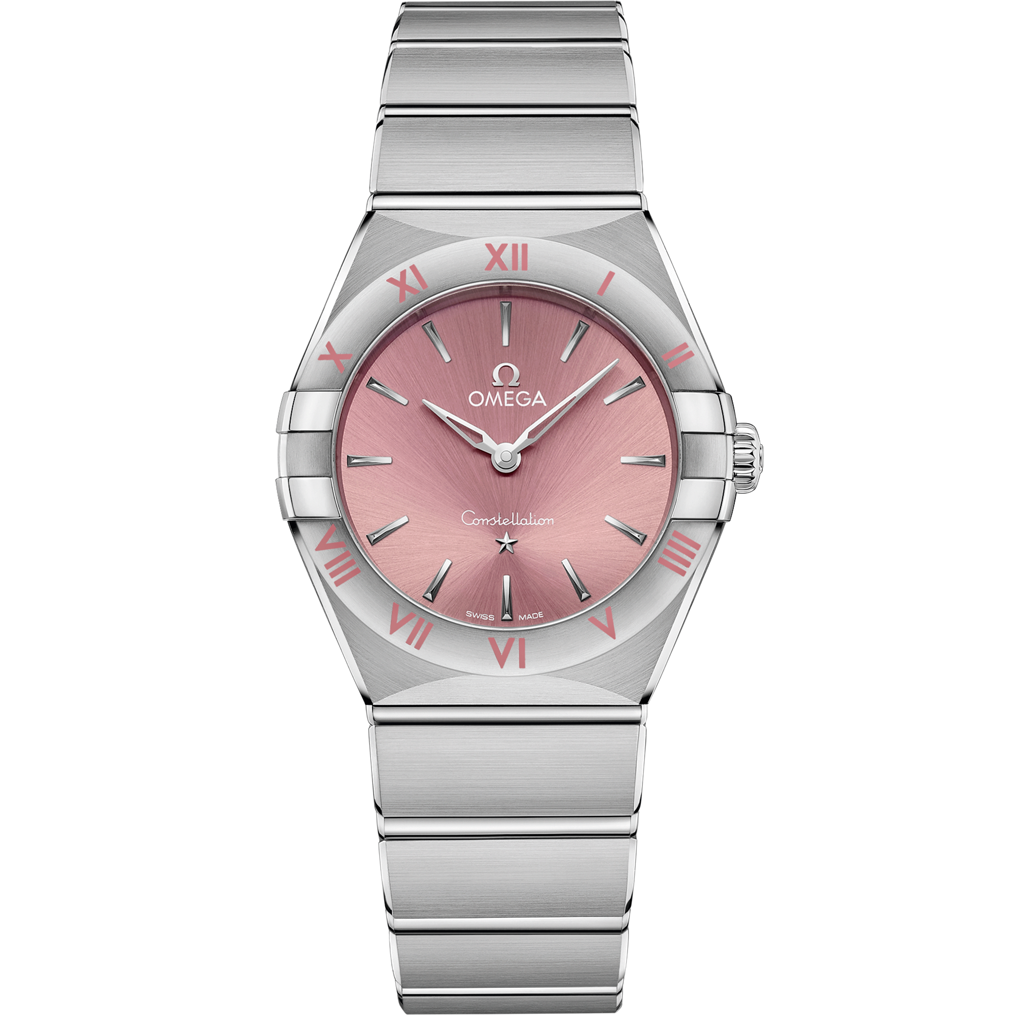 Omega Constellation Quartz 131.10.28.60.11.001 28 mm Steel Pink Dial Watch for Women