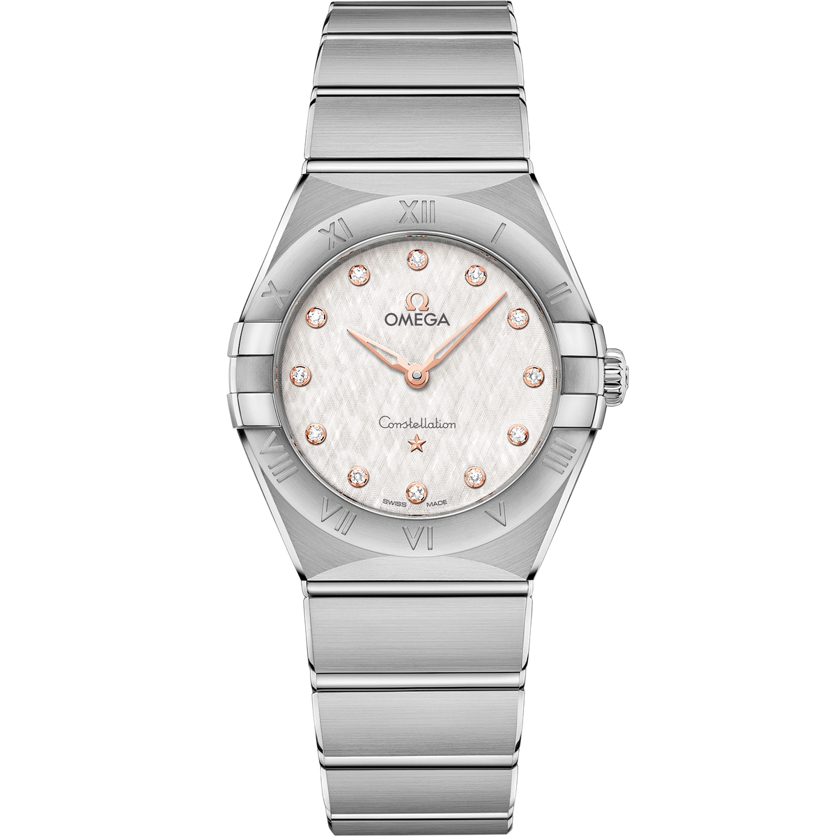 OMEGA Constellation Quartz 131.10.28.60.52.001, 28 mm steel with silver dial – front view