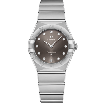 OMEGA Constellation Quartz 131.10.28.60.56.001, 28 mm steel with grey dial – front view