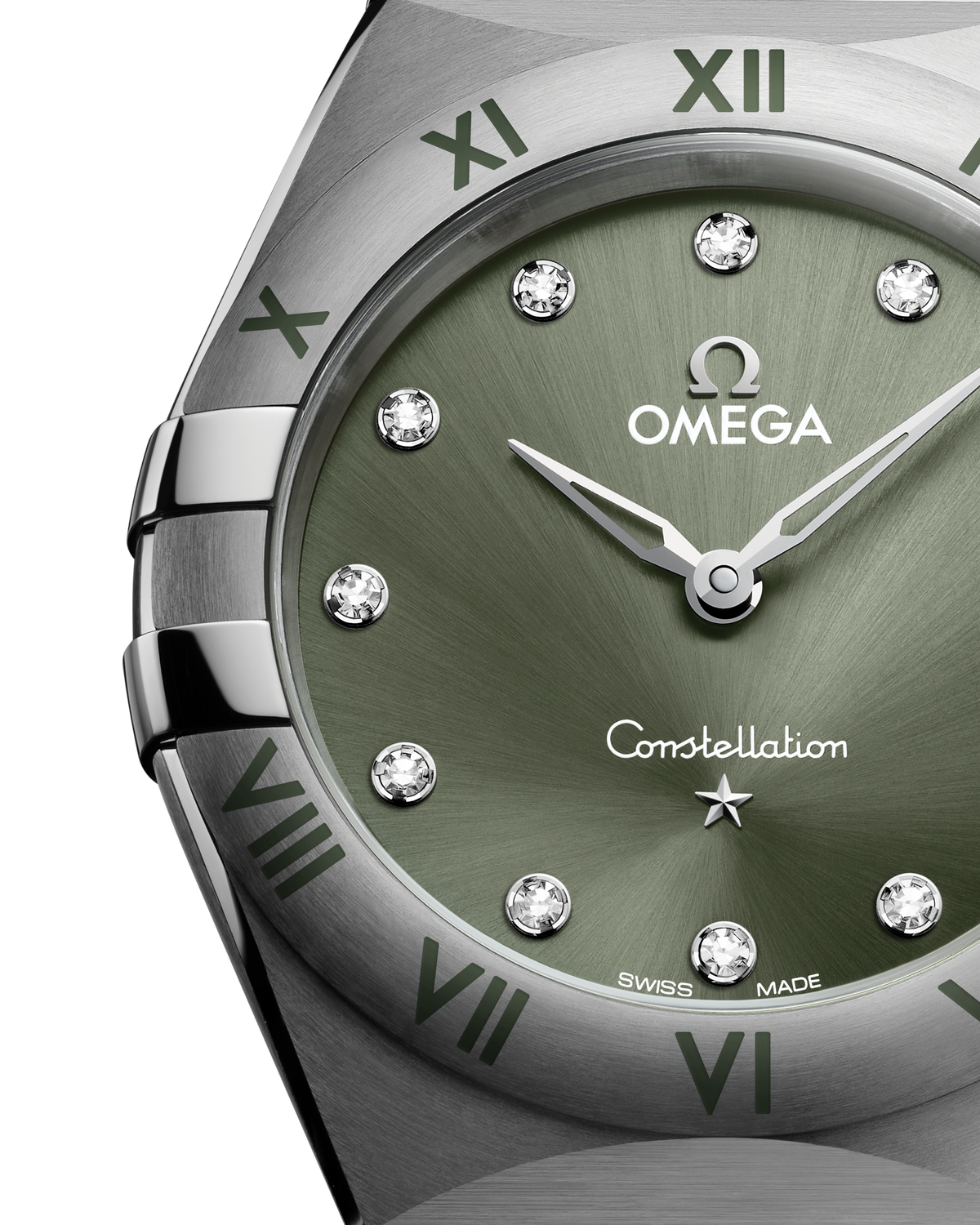 OMEGA Constellation Quartz 131.10.28.60.60.001, 28 mm steel with green dial – official gallery image 3