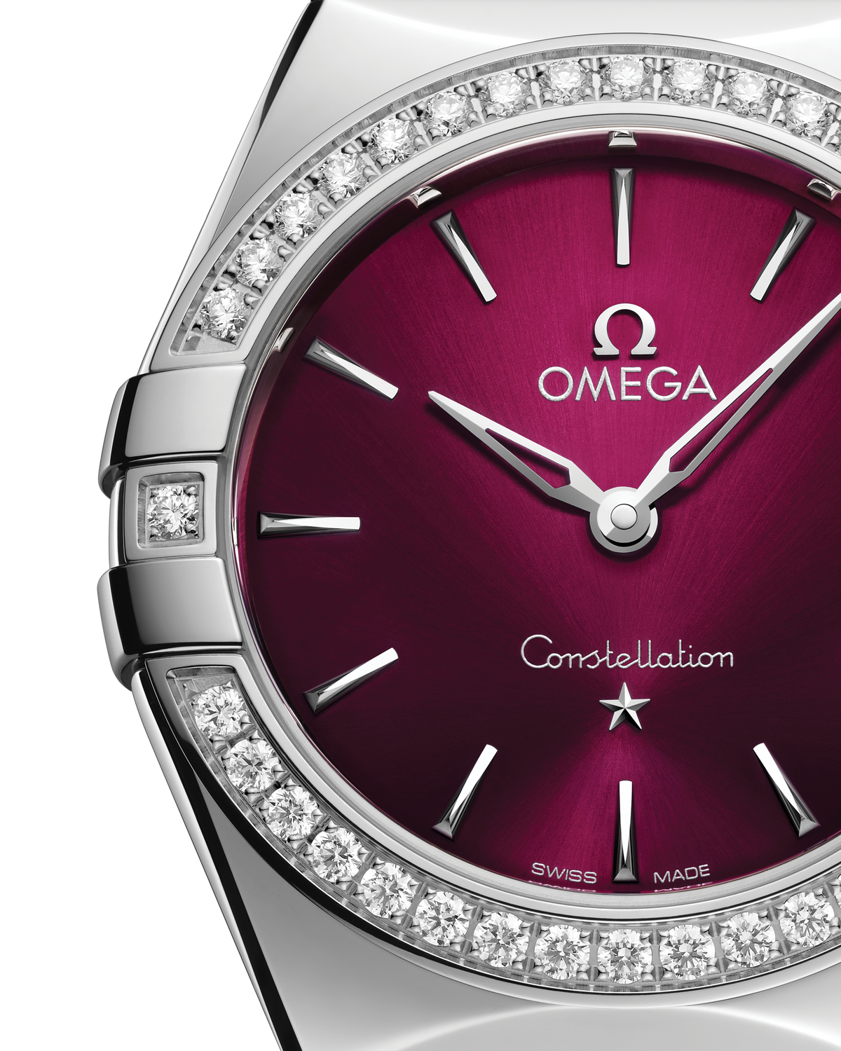 OMEGA Constellation Quartz 131.15.28.60.11.001, 28 mm steel with burgundy dial – official gallery image 3