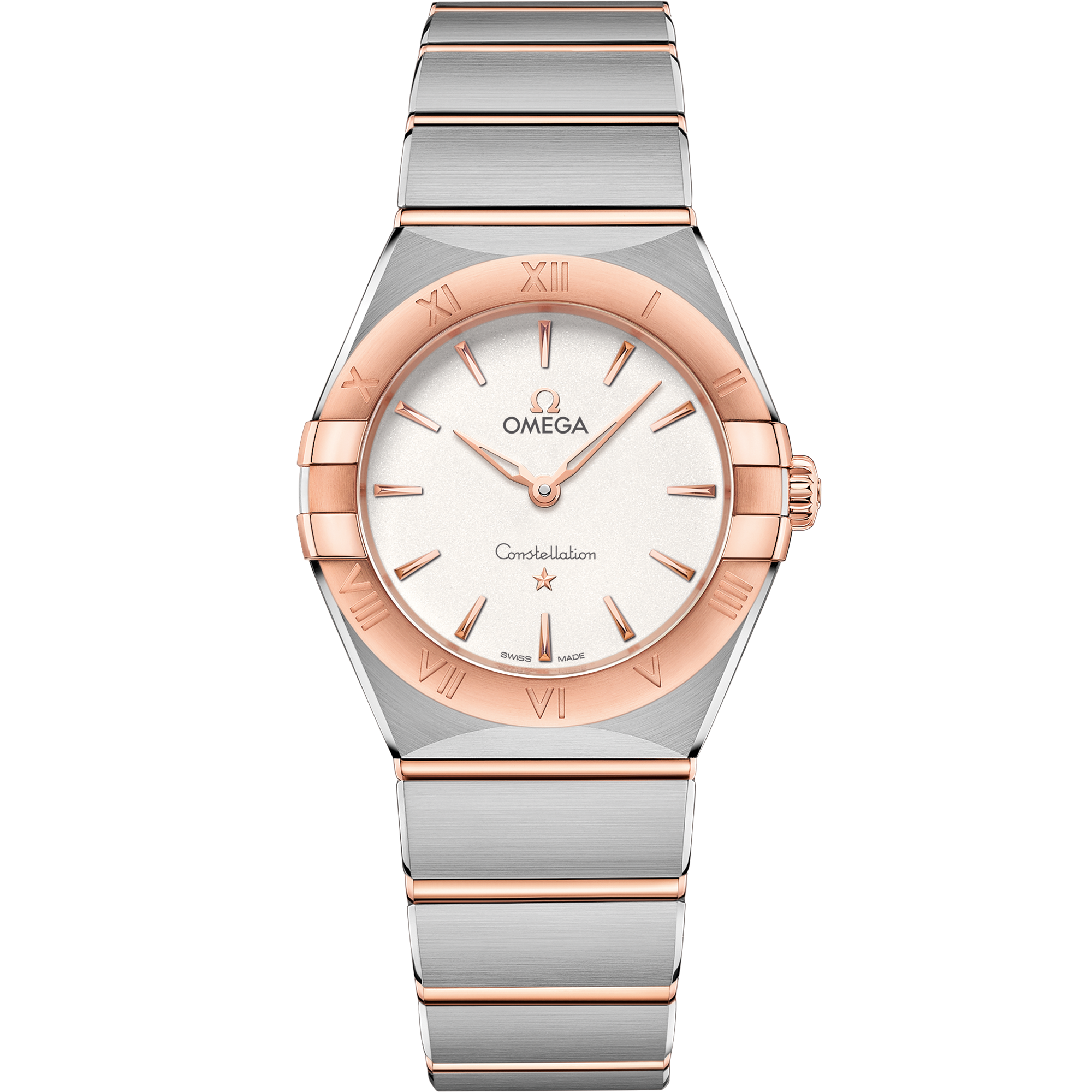 Omega Constellation Quartz 131.20.28.60.02.001 28 mm Steel & Sedna™ Gold Silver Dial Watch for Women