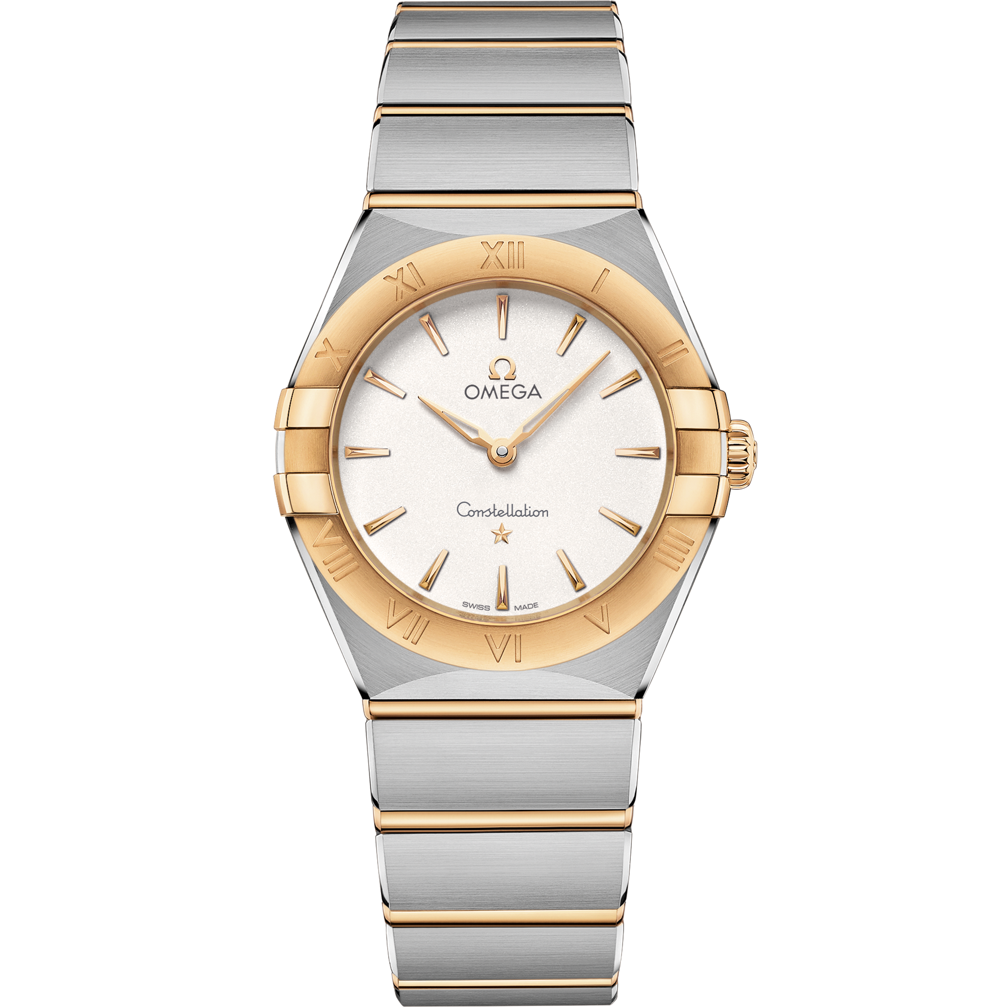 Omega Constellation Quartz 131.20.28.60.02.002 28 mm Steel & Yellow Gold Silver Dial Watch for Women