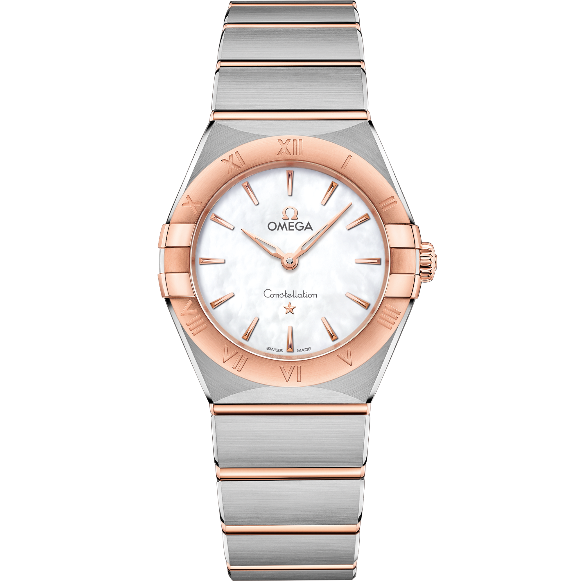 Omega Constellation Quartz 131.20.28.60.05.001 28 mm Steel & Sedna™ Gold Mother-of-Pearl Dial Watch for Women