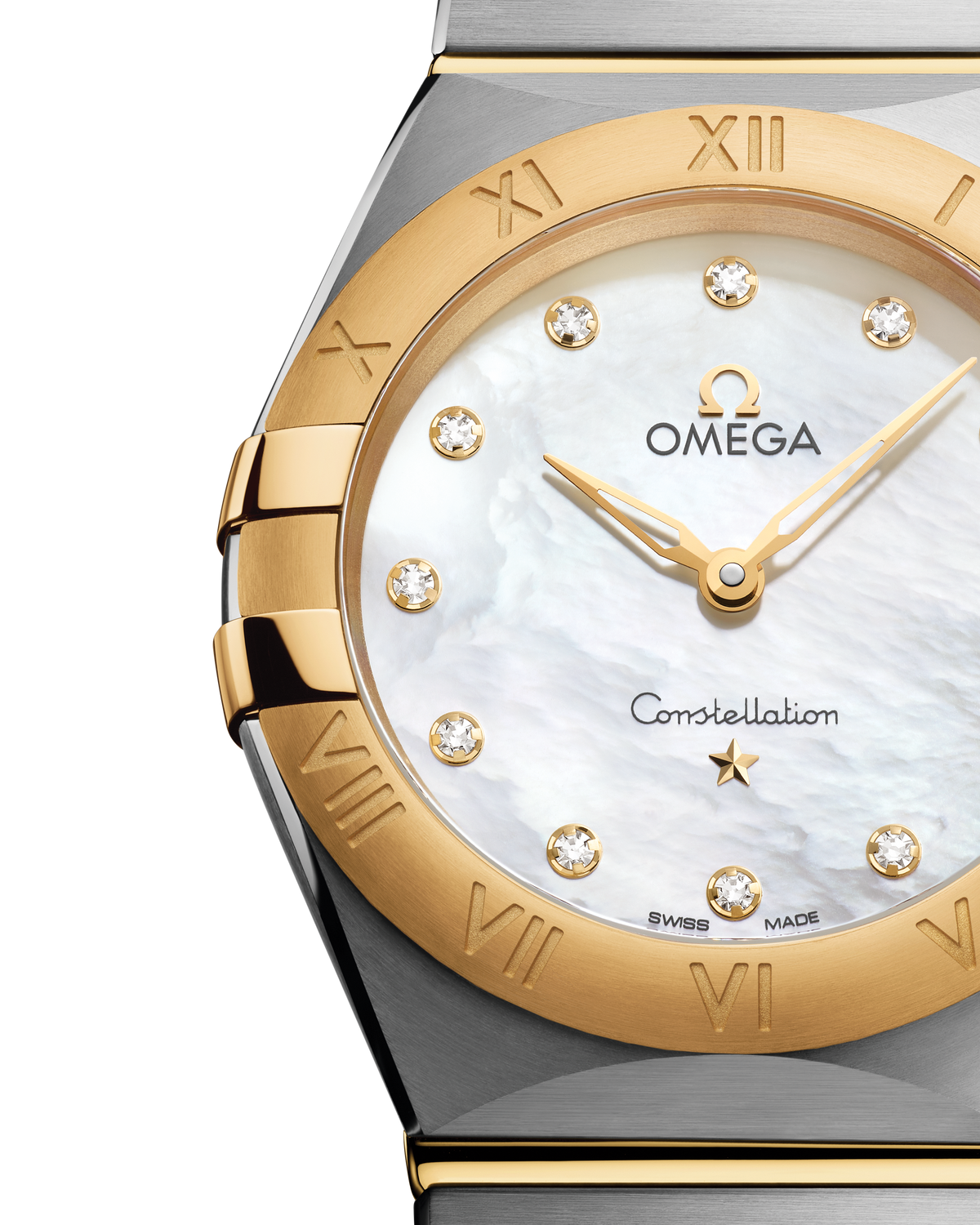 OMEGA Constellation Quartz 131.20.28.60.55.002, 28 mm steel & yellow gold with mother-of-pearl dial – official gallery image 3