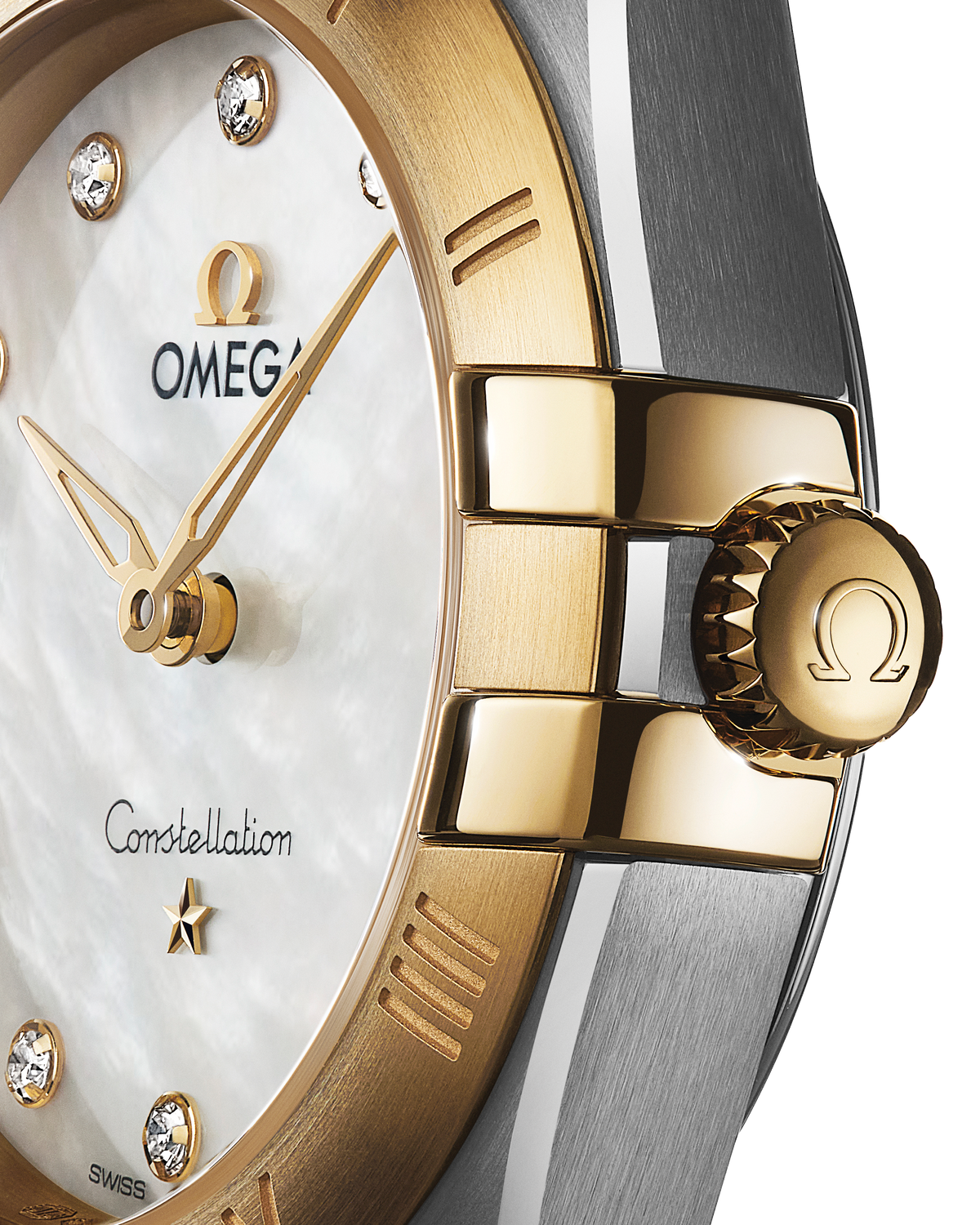 OMEGA Constellation Quartz 131.20.28.60.55.002, 28 mm steel & yellow gold with mother-of-pearl dial – official gallery image 4