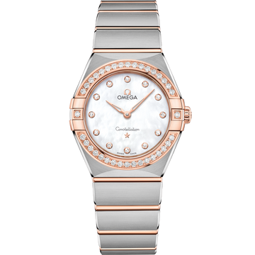 OMEGA Constellation Quartz 131.25.28.60.55.001, 28 mm steel & sedna™ gold with mother-of-pearl dial – front view