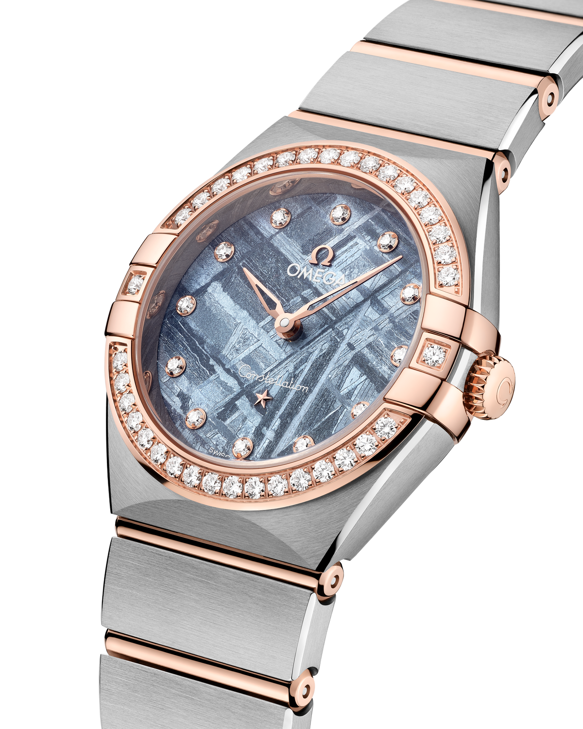 OMEGA Constellation Quartz Meteorite 131.25.28.60.99.001, 28 mm steel & sedna™ gold with blue dial – official gallery image 4