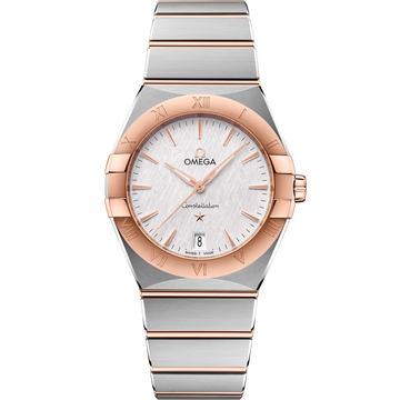 OMEGA Constellation Quartz 131.20.36.60.02.001, 36 mm steel & sedna™ gold with silver dial – front view