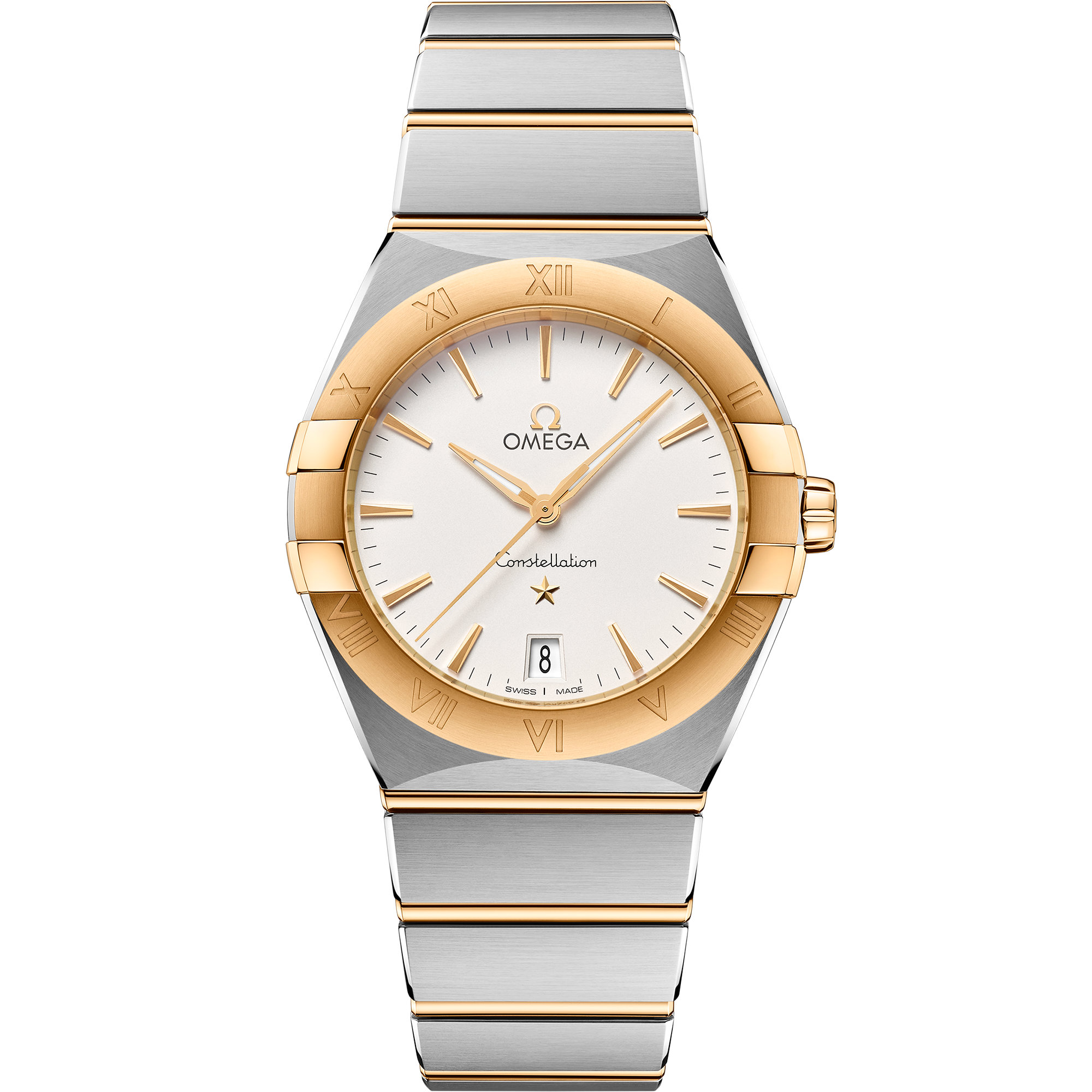 Omega Constellation Quartz 131.20.36.60.02.002 36 mm Steel & Yellow Gold Silver Dial Watch for Men