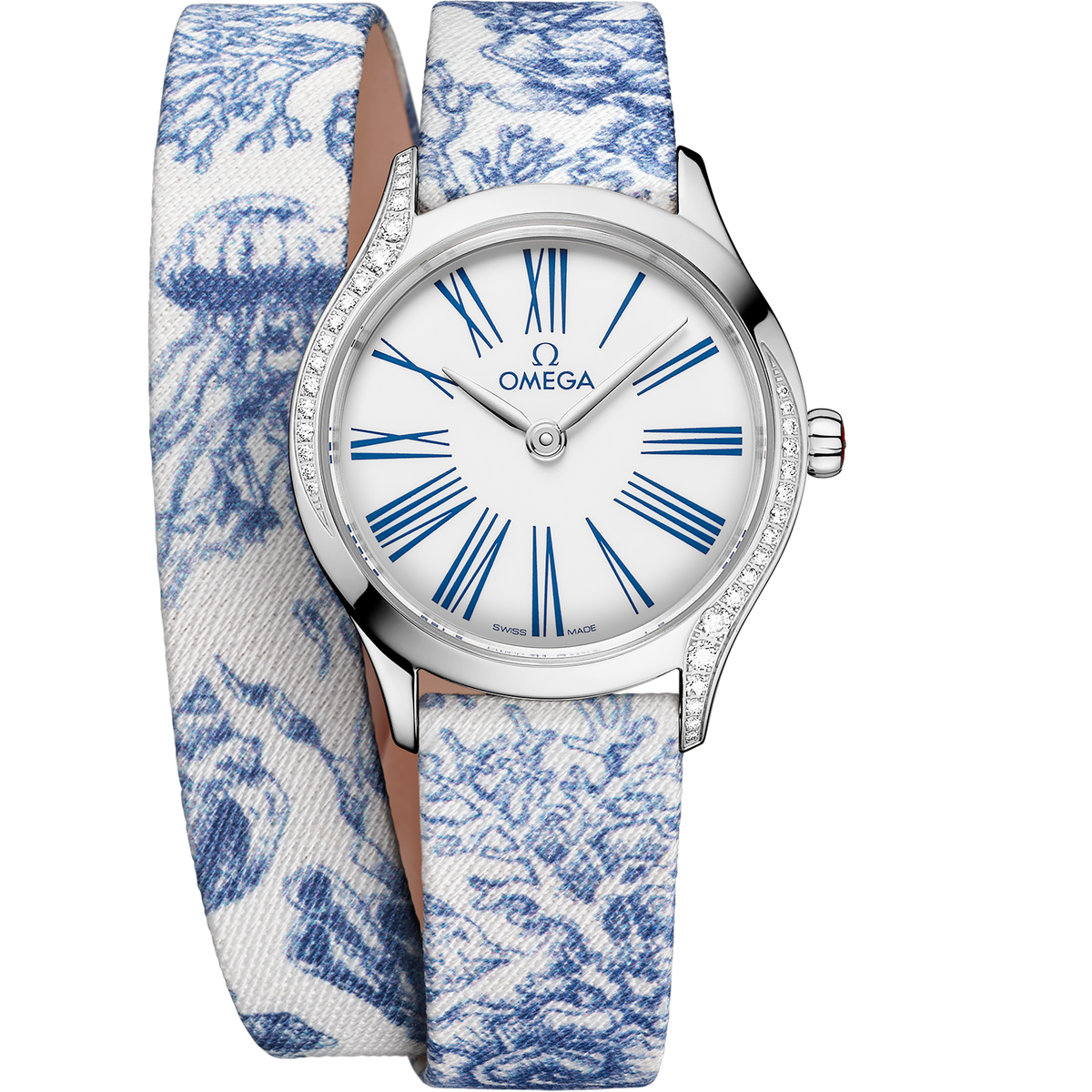 OMEGA De Ville Mini Trésor 428.17.26.60.04.001, 26 mm steel with white dial – front view